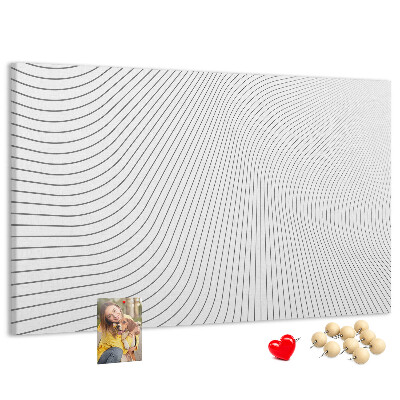 Kurk prikbord met een minimalistisch ontwerp van golvende lijnen