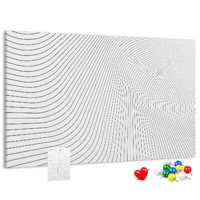 Kurk prikbord met een minimalistisch ontwerp van golvende lijnen