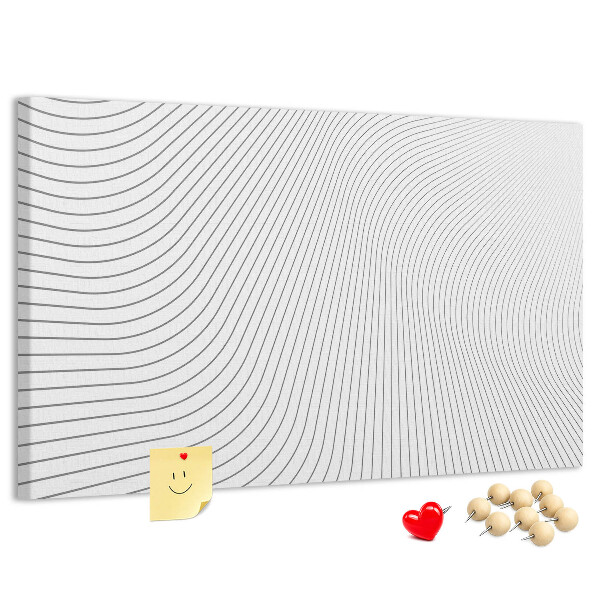 Kurk prikbord met een minimalistisch ontwerp van golvende lijnen