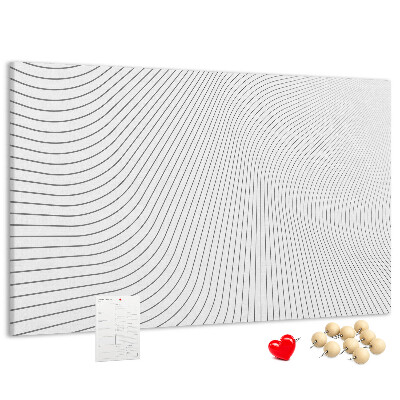 Kurk prikbord met een minimalistisch ontwerp van golvende lijnen