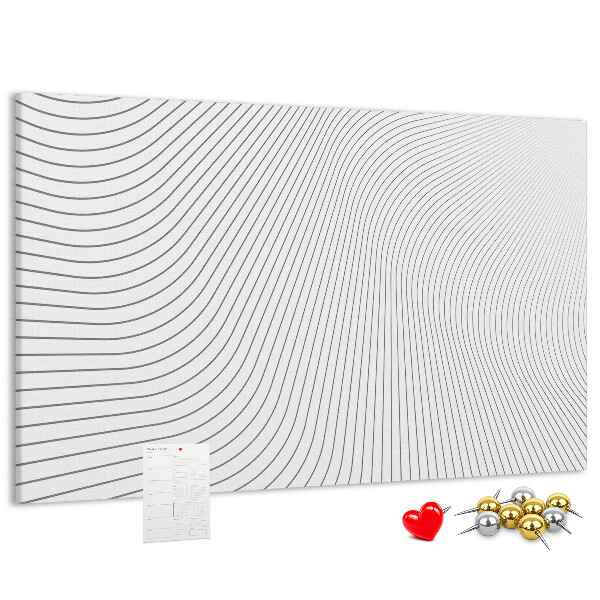 Kurk prikbord met een minimalistisch ontwerp van golvende lijnen