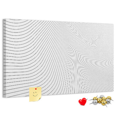 Kurk prikbord met een minimalistisch ontwerp van golvende lijnen