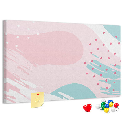 Kurkbord abstracte stippen in pastelkleuren
