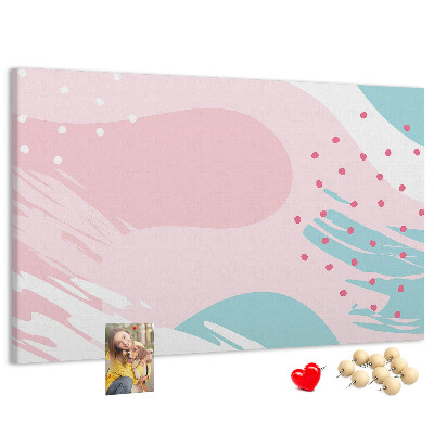 Kurkbord abstracte stippen in pastelkleuren