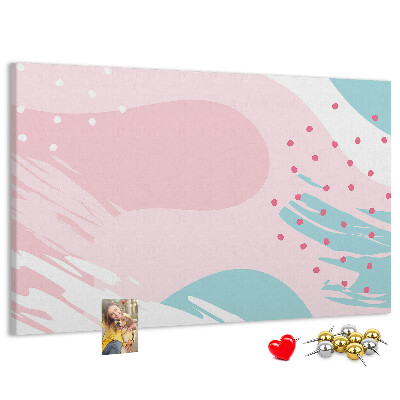 Kurkbord abstracte stippen in pastelkleuren