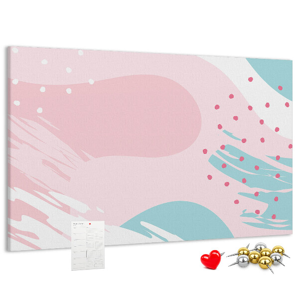 Kurkbord abstracte stippen in pastelkleuren
