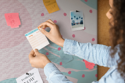 Kurkbord abstracte stippen in pastelkleuren