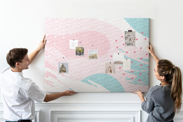 Kurkbord abstracte stippen in pastelkleuren