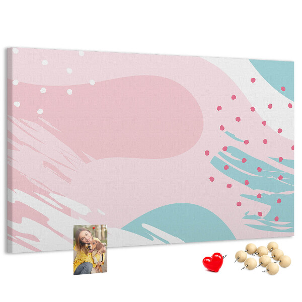 Kurkbord abstracte stippen in pastelkleuren