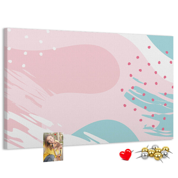 Kurkbord abstracte stippen in pastelkleuren