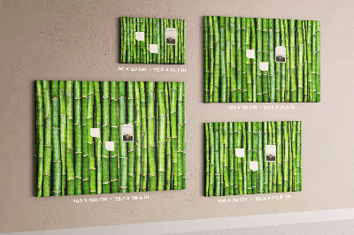 Prikbord met groene bamboestengels in natuurlijke schikking