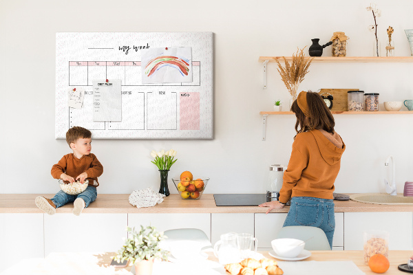 Kurk prikbord weekplanner met ruimte voor notities