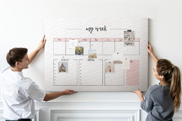 Kurk prikbord weekplanner met ruimte voor notities
