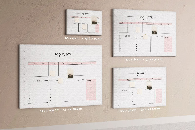 Kurk prikbord weekplanner met ruimte voor notities