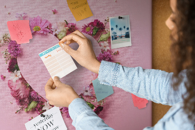 Prikbord met hartvormig bloemenpatroon