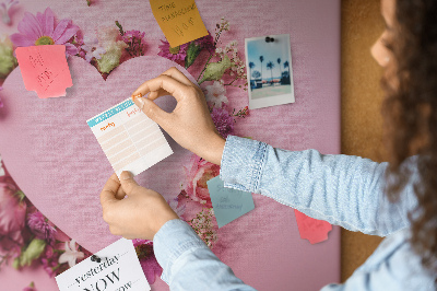 Prikbord met hartvormig bloemenpatroon