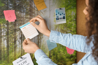 Kurkbord zonnestralen in het groene bos