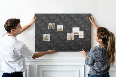 Prikbord zwarte stof met subtiel ruitpatroon