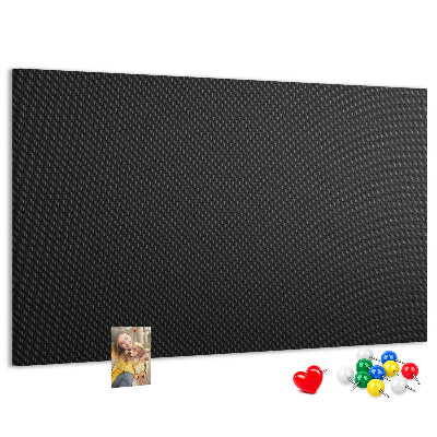 Prikbord zwarte stof met subtiel ruitpatroon