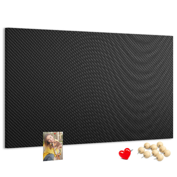 Prikbord zwarte stof met subtiel ruitpatroon