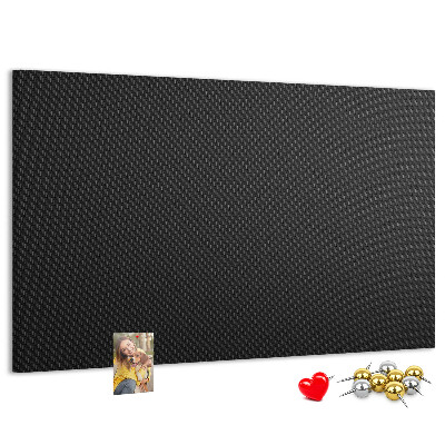 Prikbord zwarte stof met subtiel ruitpatroon