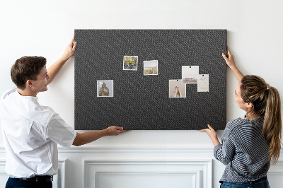 Prikbord zwarte stof met subtiel ruitpatroon