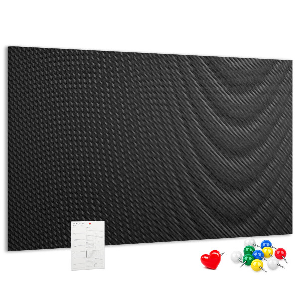 Prikbord zwarte stof met subtiel ruitpatroon