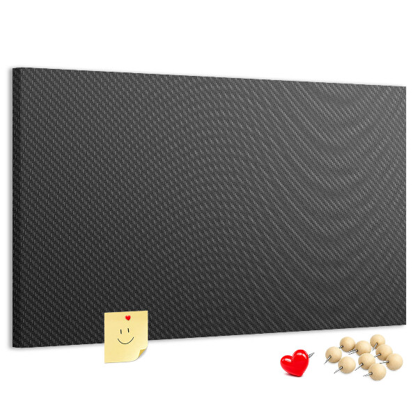 Prikbord zwarte stof met subtiel ruitpatroon