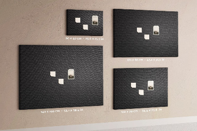 Prikbord zwarte stof met subtiel ruitpatroon