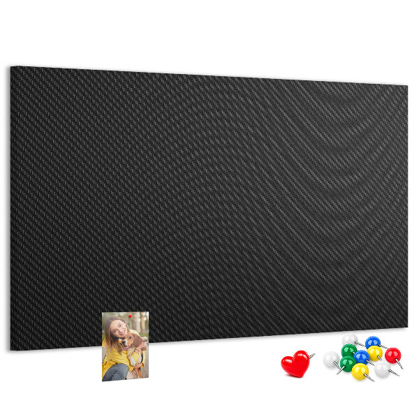 Prikbord zwarte stof met subtiel ruitpatroon