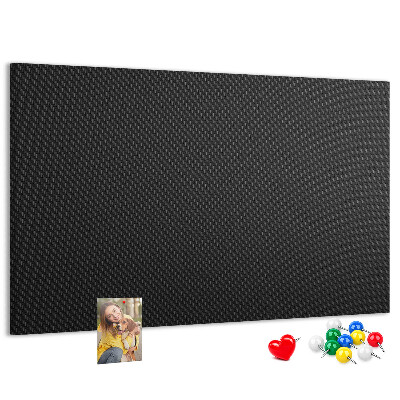Prikbord zwarte stof met subtiel ruitpatroon