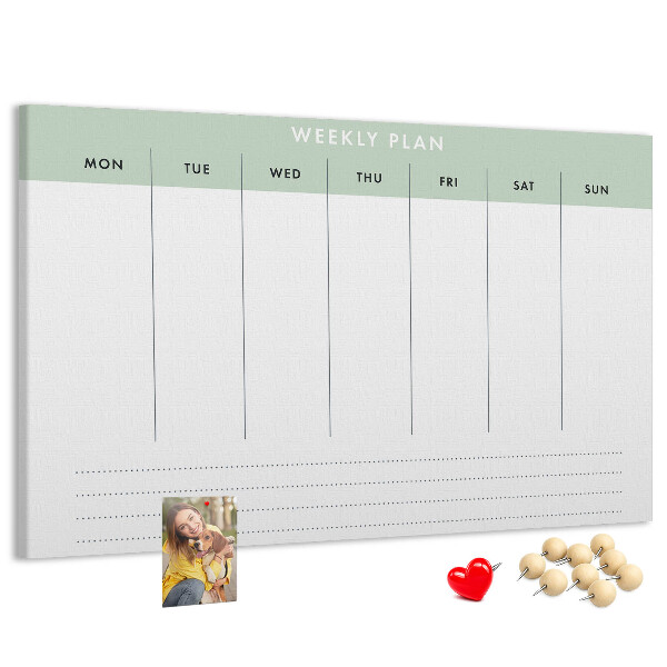 Prikbord weekplanning met duidelijke secties