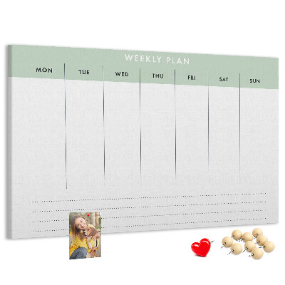 Prikbord weekplanning met duidelijke secties