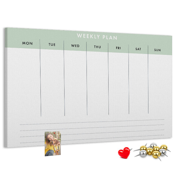 Prikbord weekplanning met duidelijke secties