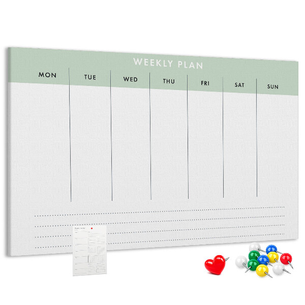 Prikbord weekplanning met duidelijke secties