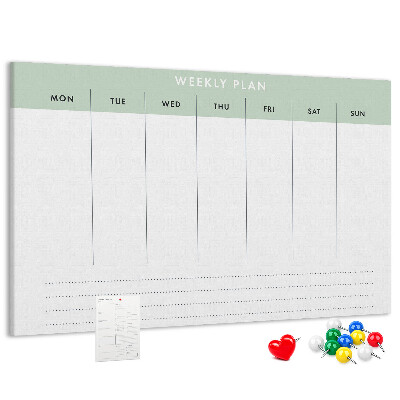 Prikbord weekplanning met duidelijke secties