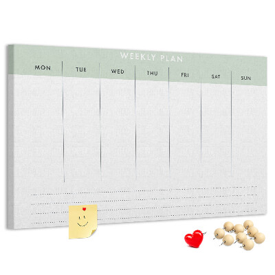 Prikbord weekplanning met duidelijke secties