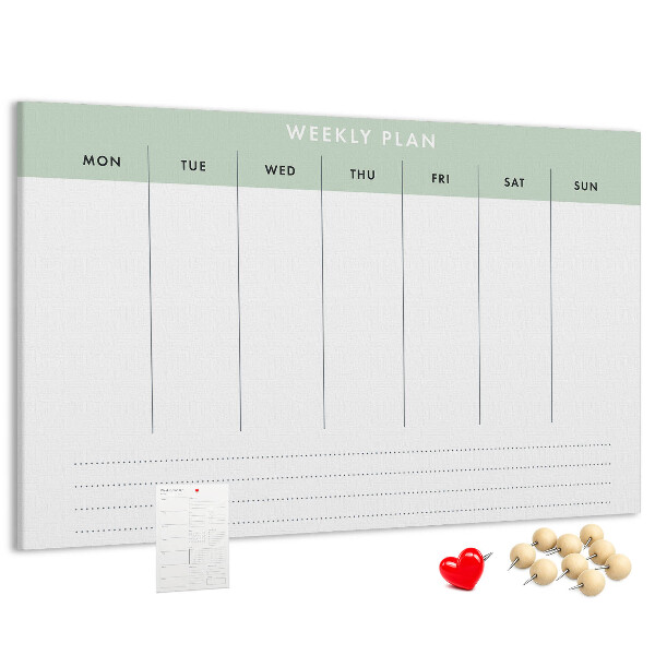 Prikbord weekplanning met duidelijke secties