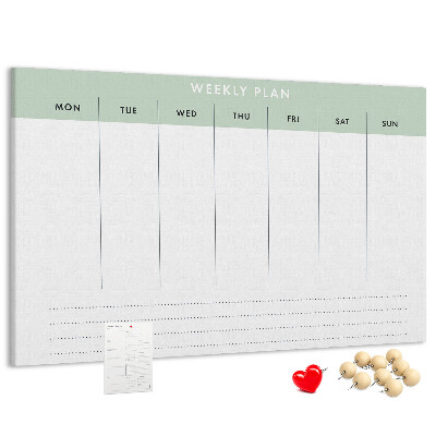 Prikbord weekplanning met duidelijke secties