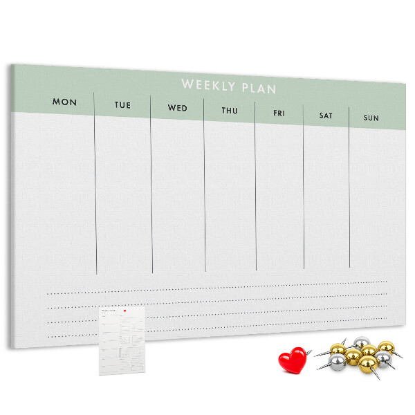 Prikbord weekplanning met duidelijke secties