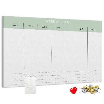 Prikbord weekplanning met duidelijke secties