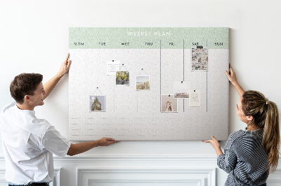 Prikbord weekplanning met duidelijke secties