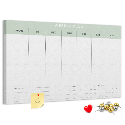 Prikbord weekplanning met duidelijke secties