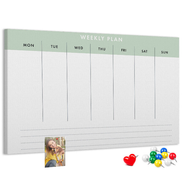 Prikbord weekplanning met duidelijke secties
