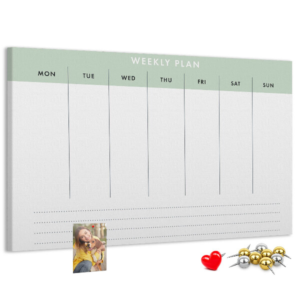 Prikbord weekplanning met duidelijke secties