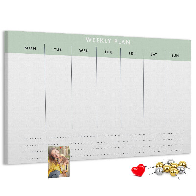 Prikbord weekplanning met duidelijke secties