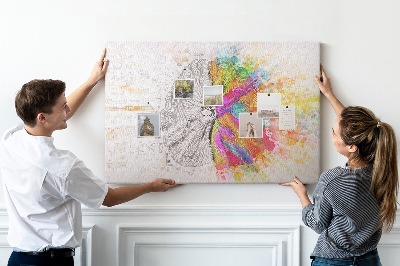 Kurk prikbord met een creatief ontwerp in kleur