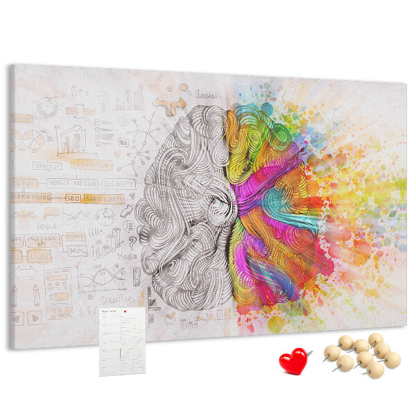 Kurk prikbord met een creatief ontwerp in kleur