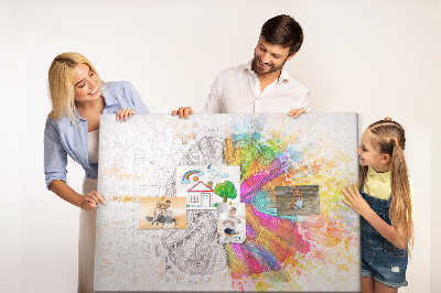 Kurk prikbord met een creatief ontwerp in kleur