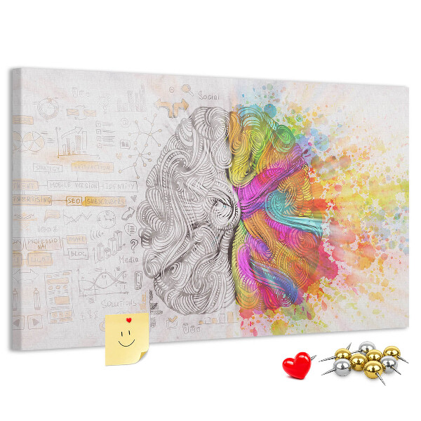 Kurk prikbord met een creatief ontwerp in kleur